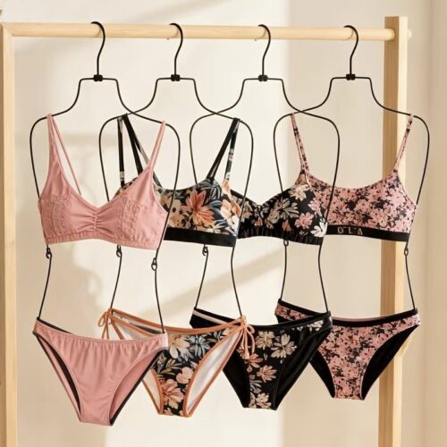 Clear swimwear hangers for apparel store display