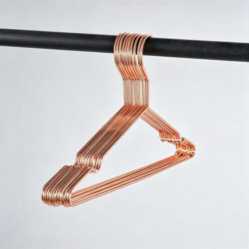 Metal garment hangers for warehouse storage