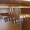 Pant hangers with clips for trousers and skirts