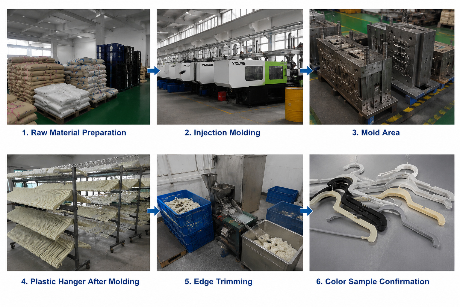 Plastic hanger injection molding process