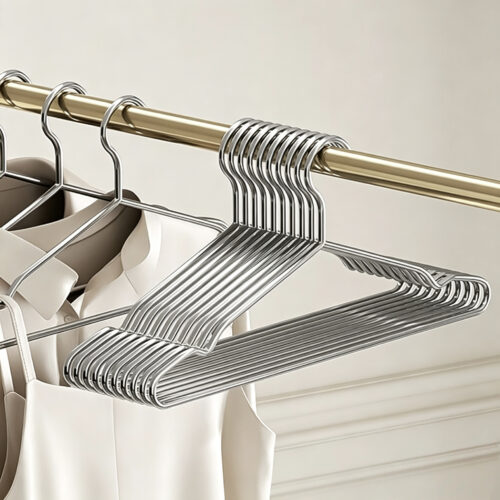 Wire hangers in bulk for laundry and garment supply