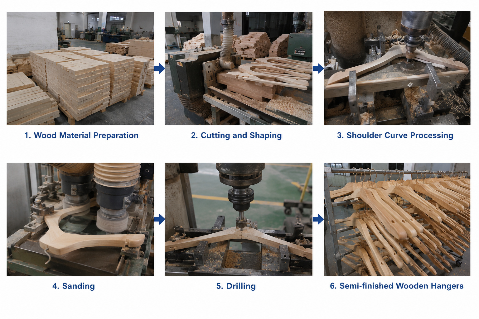 Wooden hanger processing from material preparation to shaping
